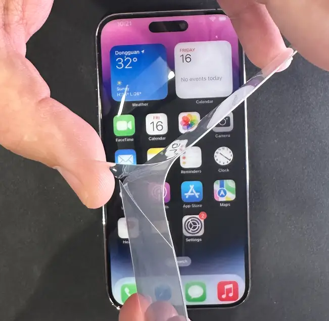 The transparent top protective layer