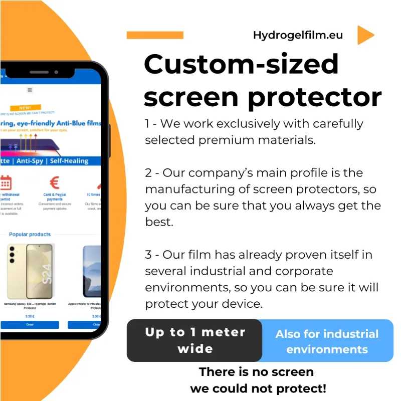 Custom size Hydrogel Screen Protector