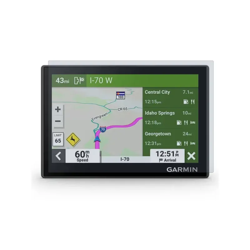 Transparent screen protector over a GPS navigation display